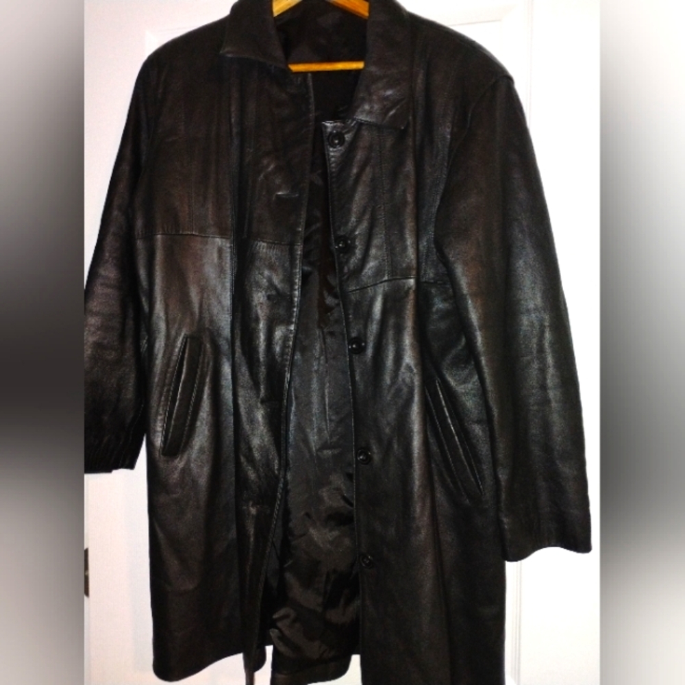 Geniune Black leather coat
